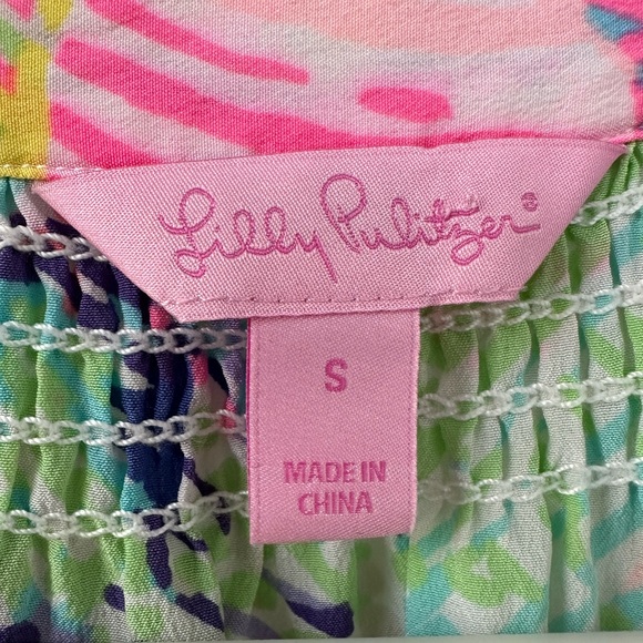 Lilly Pulitzer Silk Elsa In Roar of the Seas Button Down Blouse Small - Picture 10 of 11